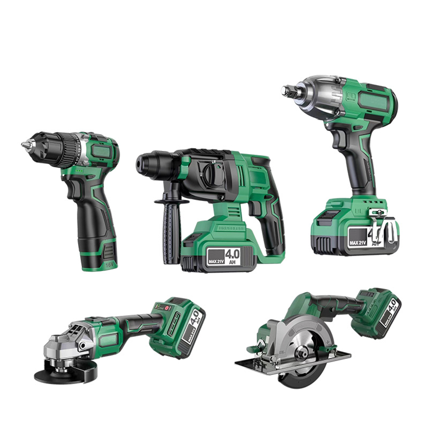 Factory 20v Power Drills Tool Set Kit Portable Electric Cordless Brushless 21v Cordless Drill Lithium Battery Power Tools Kit