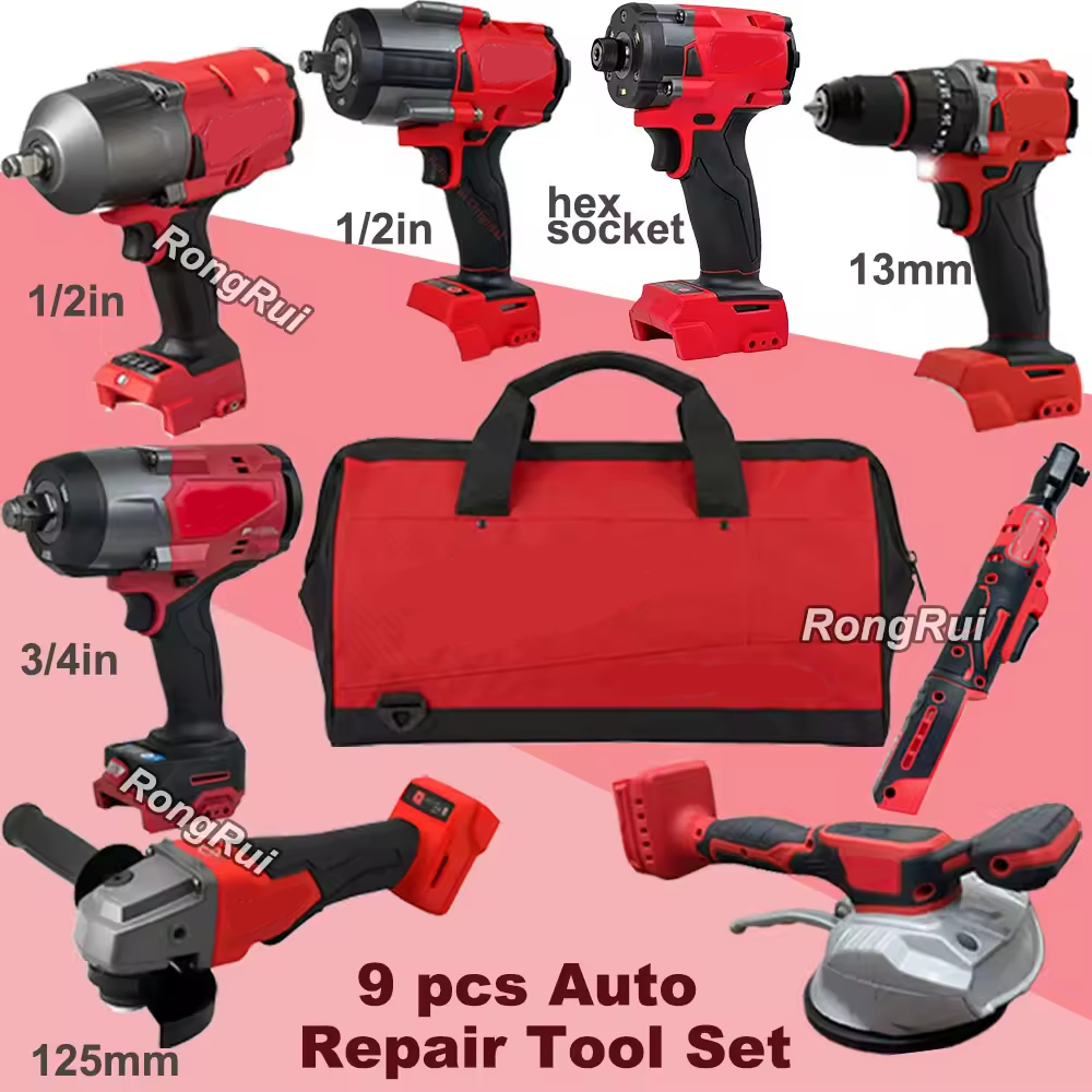 Hot Sale Milwa Tool Set Screwdriver Grinder Wrench Drill Saw Torque Wrench 18-in-1 Bag Heavy Duty Cordless Combo Power Tool Kits
