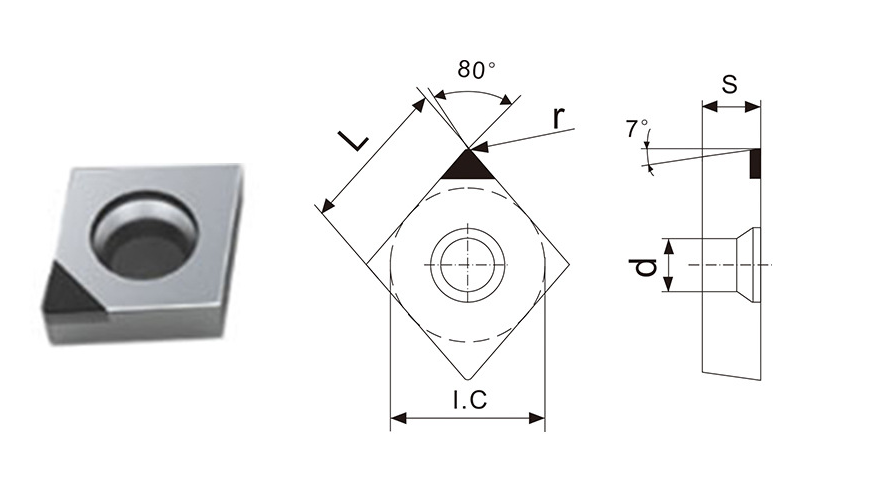PCD Inserts Specification Drawing 2