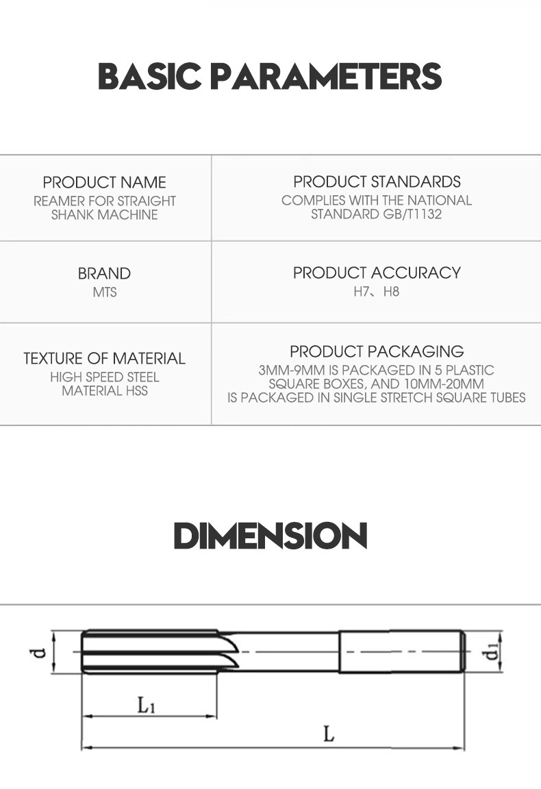 HSS Straight Flute Reamer Detailed View
