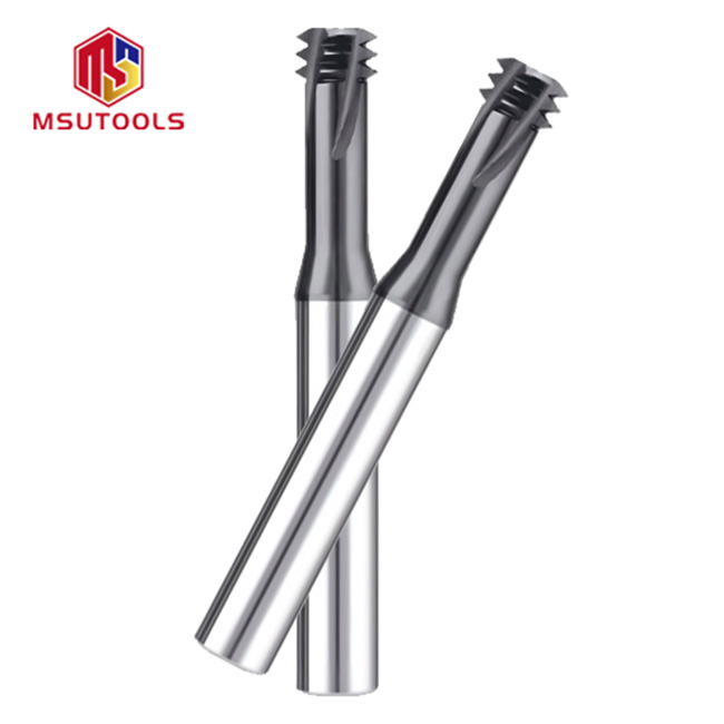 High Efficiency Thread Milling Cutter Carbide HRC55/60 Three Tooth Thread End Mill Solid Carbide Thread Milling Cutter for Aluminum