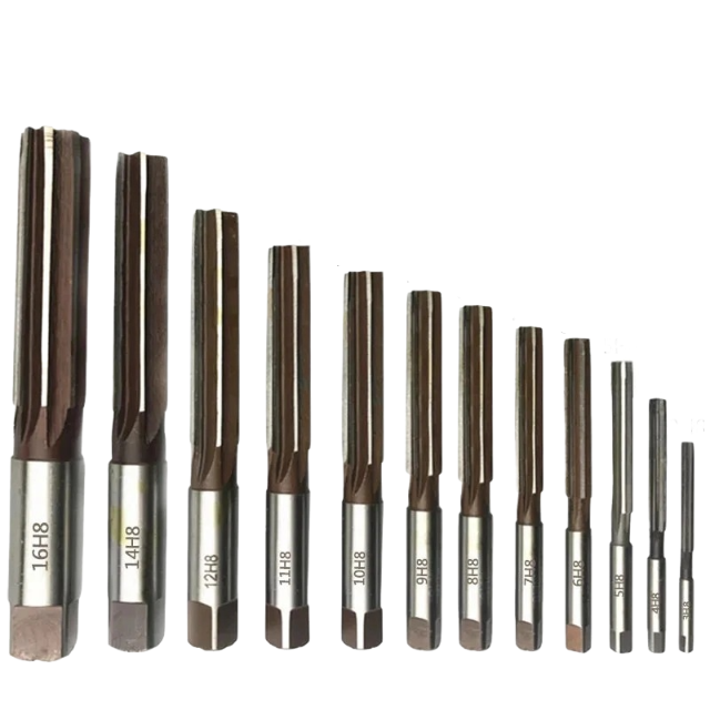 High-speed Steel Uncoated Hand Reamer Straight Shank Sizes 3/4/5/6/7/8/9/10/12/14/16mm For Drill Press Model AR69 Made China