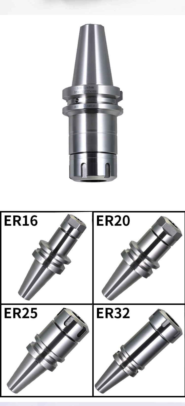 CNC Tool Holder Spring ER Collet BT30 BT40 Tool Holder ER Clamp Holder ER Milling Collet Chuck Sets Machine Tool Accessories