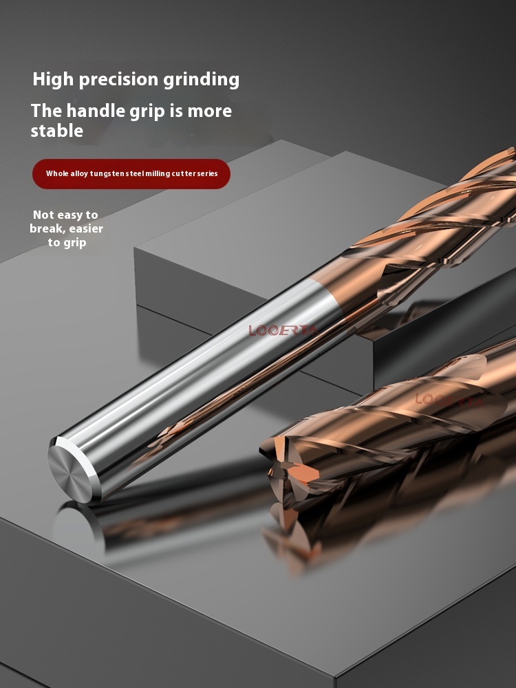 LOOERTA 55&deg; Alloy Milling Cutter 4E 1-25 CNC Stainless Steel Washing Knife Extended Coated Tungsten Steel Carbide End Mill