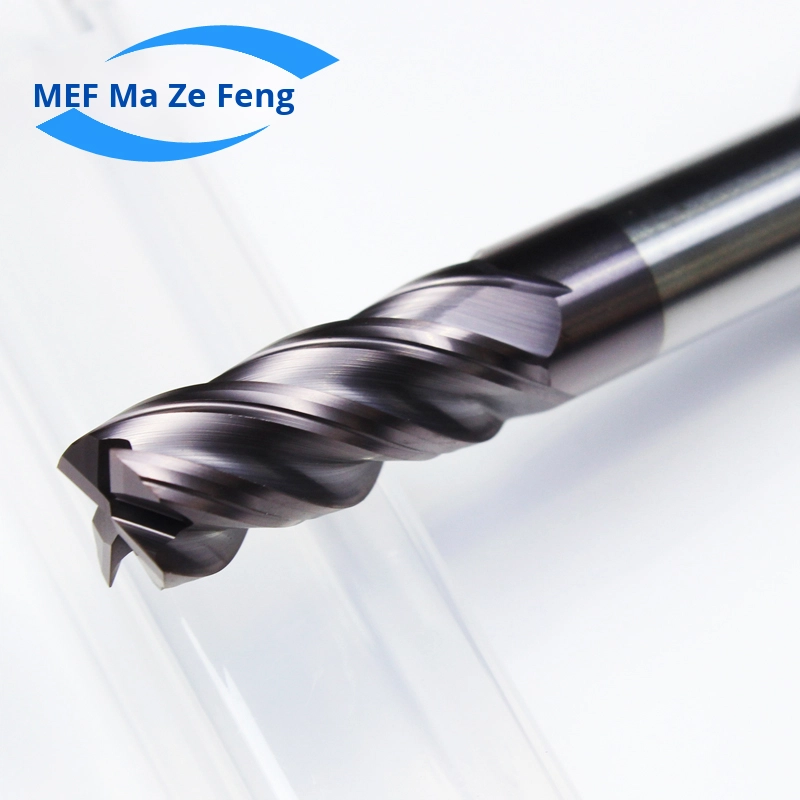 60-Degree Tungsten Steel Milling Cutter 4-Flute Carbide End Mill CNC Tool Stainless Steel Special Coating AK Dynamic Milling OEM
