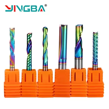 Manufacturer Customized Inch Size 1/4 Shank Carbide Milling Cutter Cnc Bits Wood Fresa Dlc Coating Cnc Router Bit Set