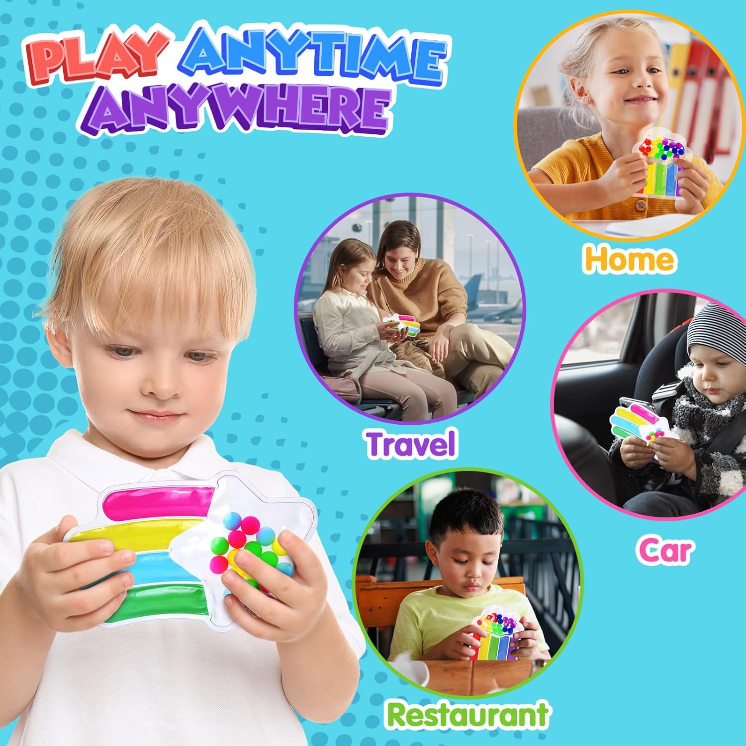 2 PCS Montessori Sensory Toys Decorative Stickers Fine Motor Skills Game TPE/TPR Material Quiet Travel Essential Educational