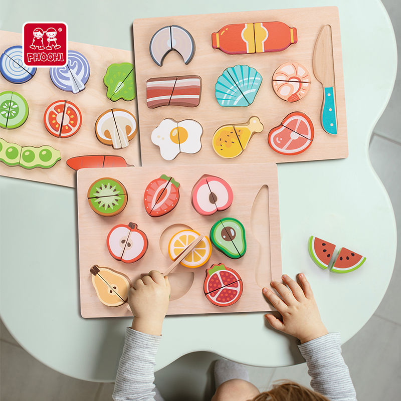 Wood Kids Kitchen Toy Pretend Preschool Kitchen Toy Set Cutting Fruit Kitchen Toy For Kids