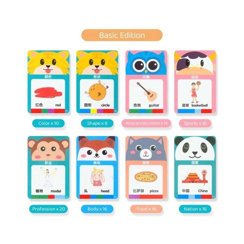 Samtoy Words Montessori Toys Study English Learning Machine Cognitive Cards Talking Flash Cards Learning Toys for Toddler Plastic Toy