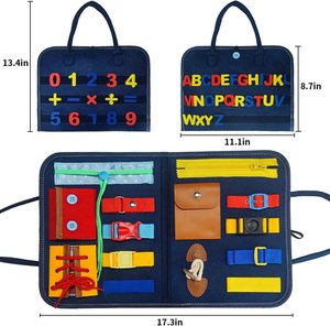 Montessori Educational Toys Preschool Learning Activity Felt Busy Board for Toddlers Safe Cloth Book for Children