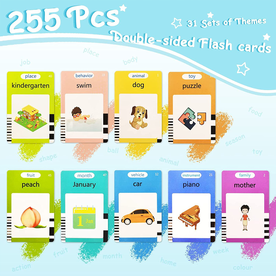 Kids Preschool English Learning Speech Therapy Machine Toys 224 Sight Words Educational Cognition Montessori Talking Flash Card