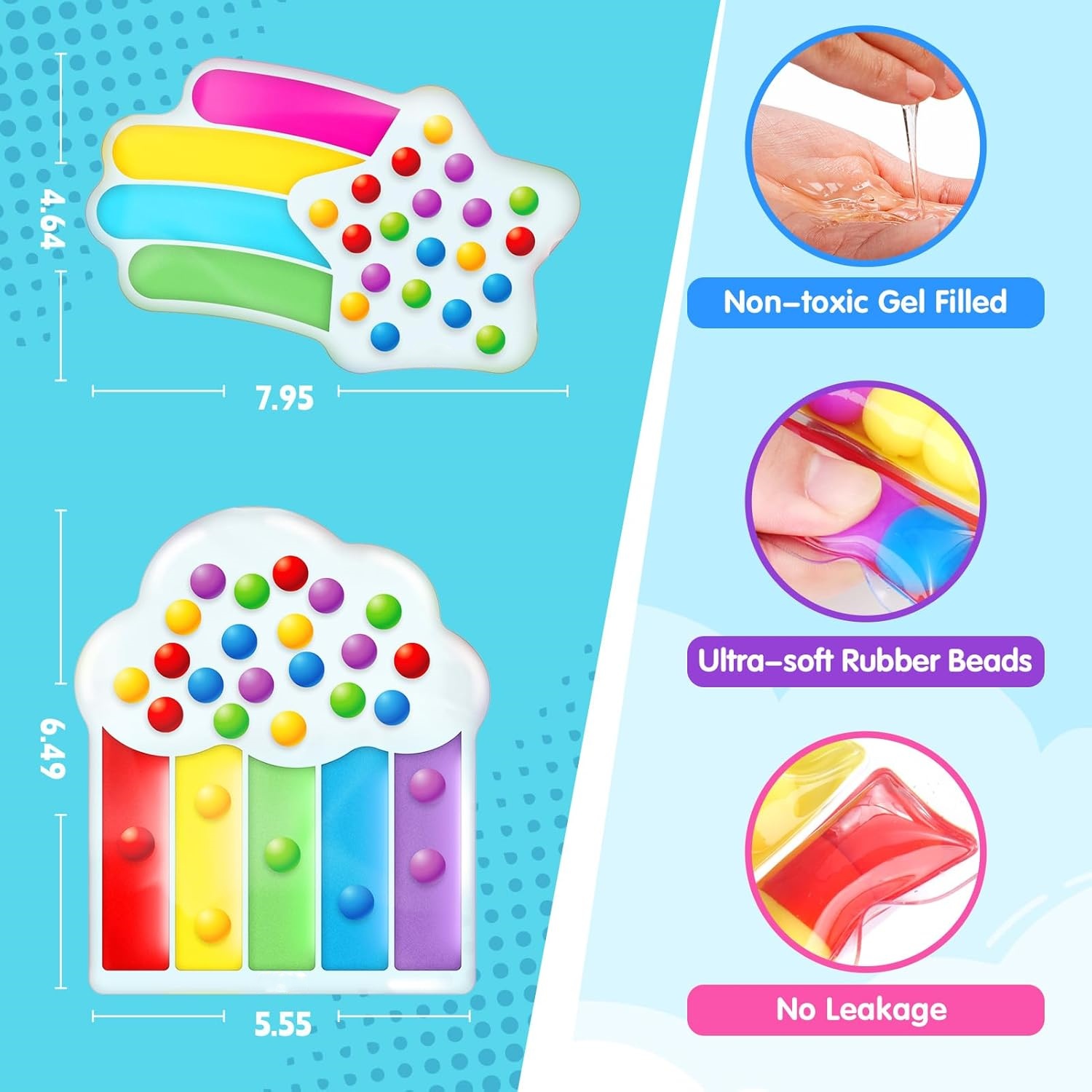 2 PCS Montessori Sensory Toys Decorative Stickers Fine Motor Skills Game TPE/TPR Material Quiet Travel Essential Educational