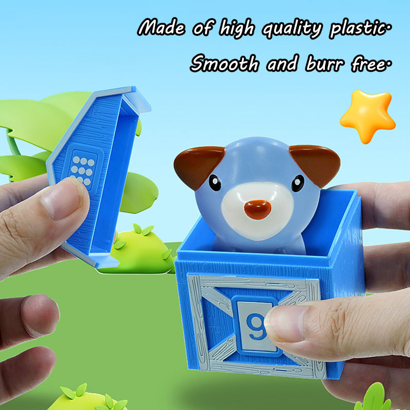 Children Color Sorting Animal Matching House Montessori Game Rainbow Finger Puppet Number Cognition Parish Learning Sensory Toys