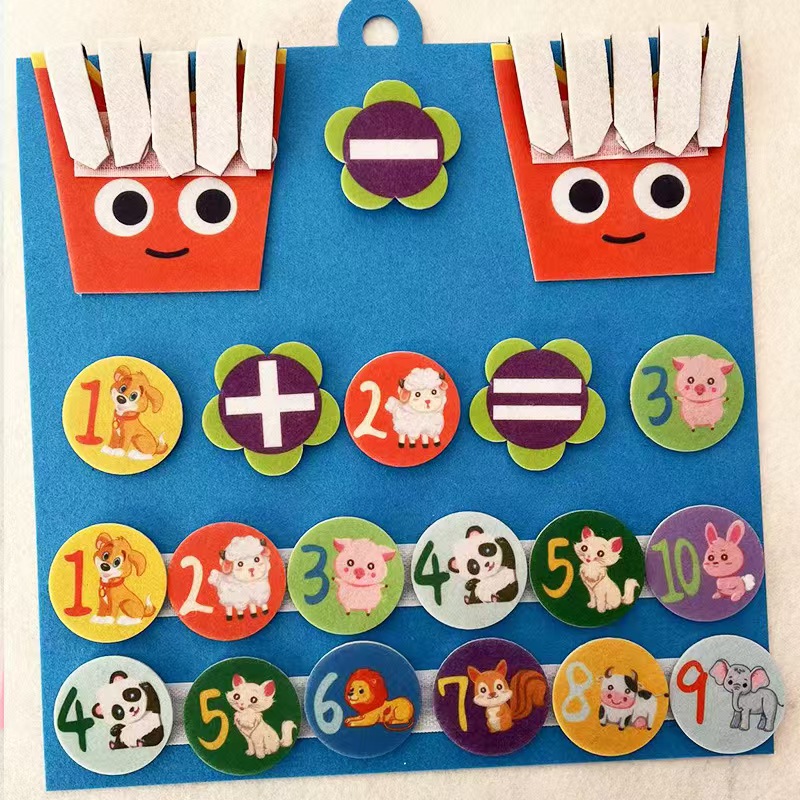 New Multi-color Felt Math Board Montessori Toys Children's Enlightenment Early Learning Felt Math Busy Board
