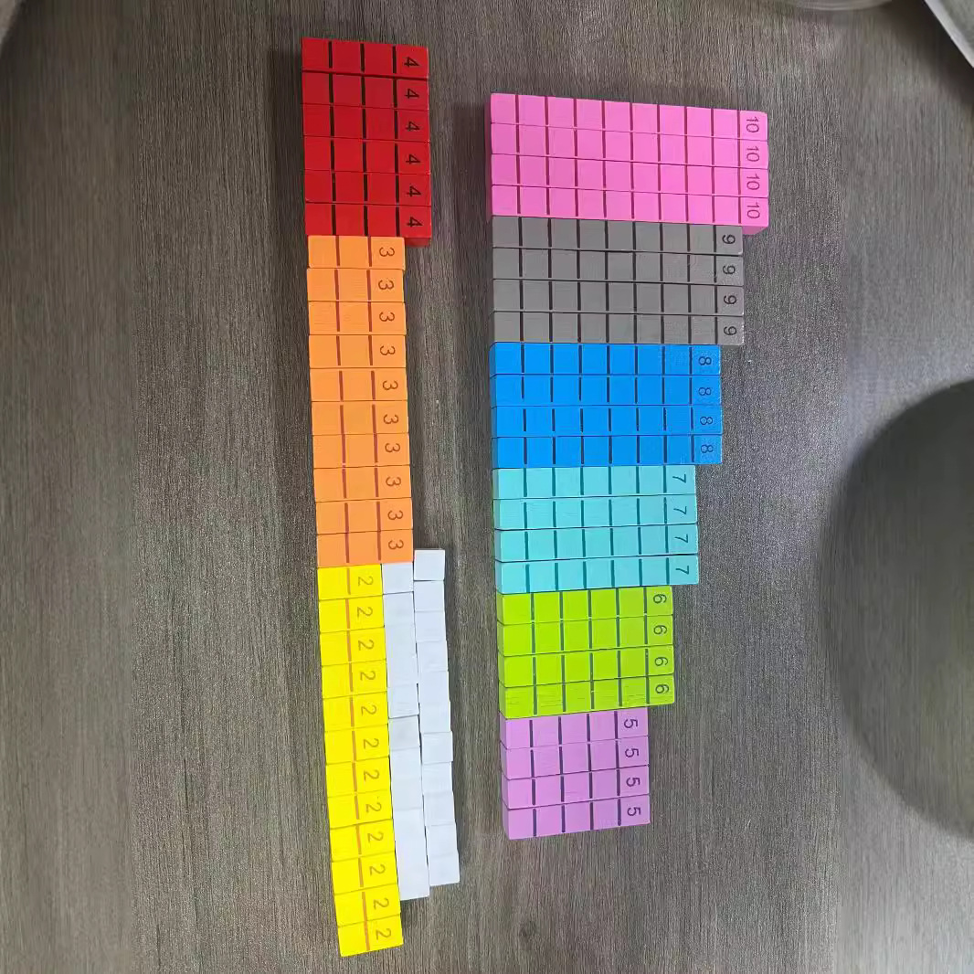 254Pcs Fraction Sticks Montessori Math Toys Set Kids Early Learning Educational Counting Toys with Weights Number Sticks