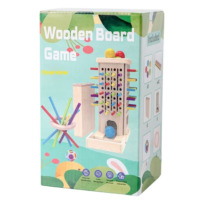 Three-In-One Montessori Wooden 3-In-1 Stick Game Set Set Fine Motor Skills &amp; Educational Interactive