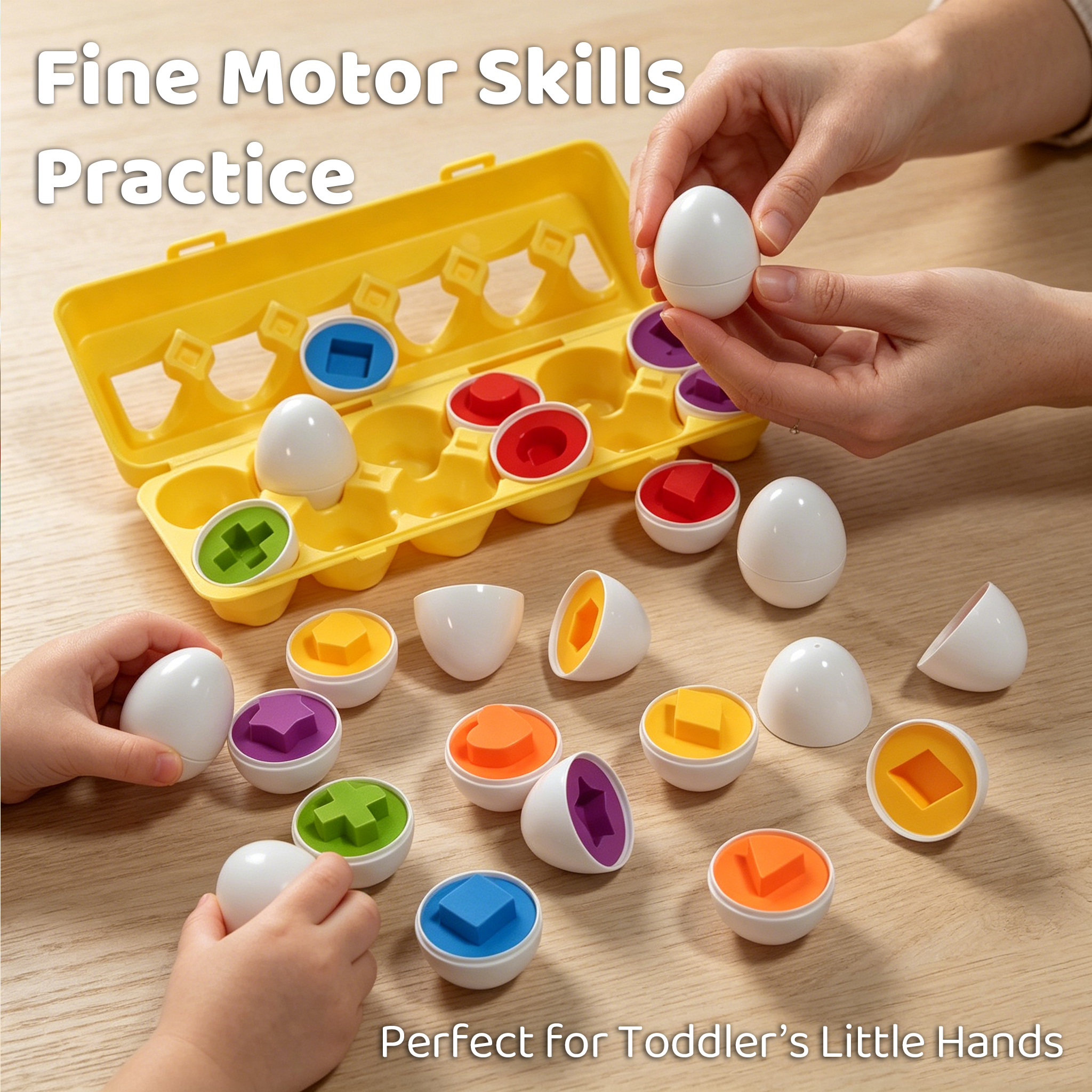 New Arrival Montessori Educational Toy for Toddlers Matching Eggs Game for Shape Color Recognition Sorting Nesting Stacking Toy