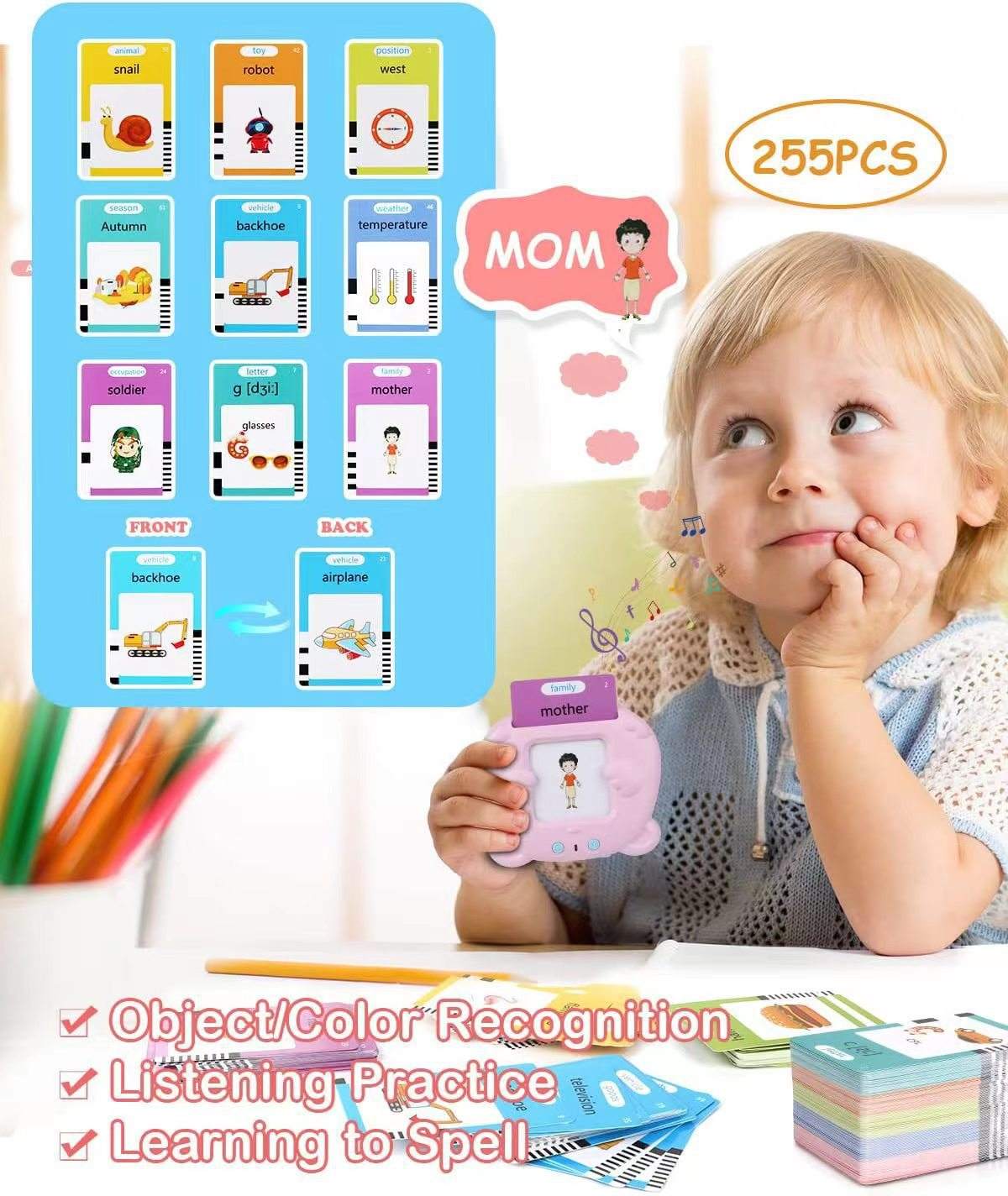 Montessori Talking Flash Card Training Toys 2025 Kids Preschool English Learning Speech Therapy Machine Toy Words Educational