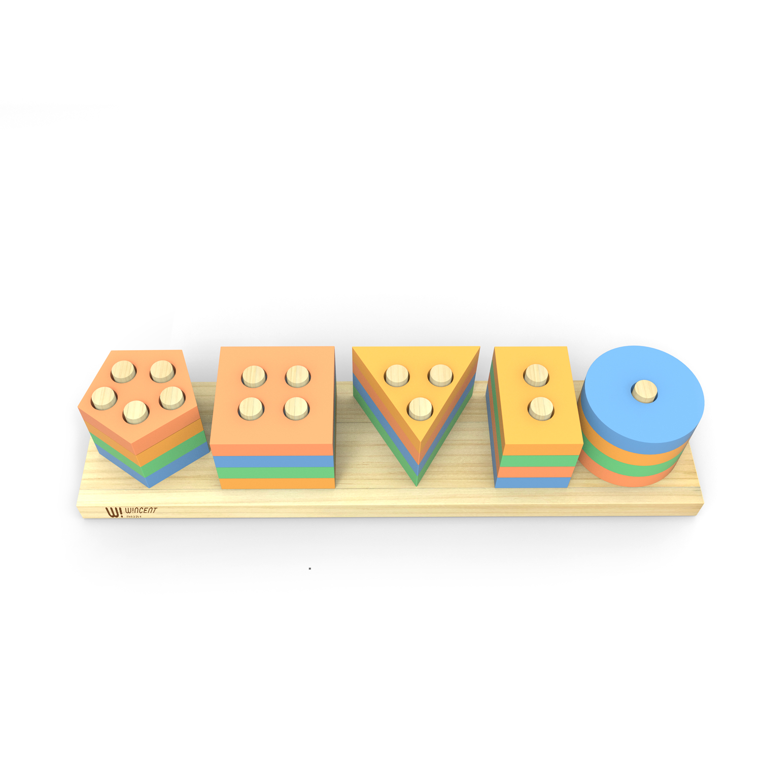 Wooden Montessori Shape Sorter Educational Geometric Stacking Blocks Toddler Learning Gift Preschool Fine Motor Skills