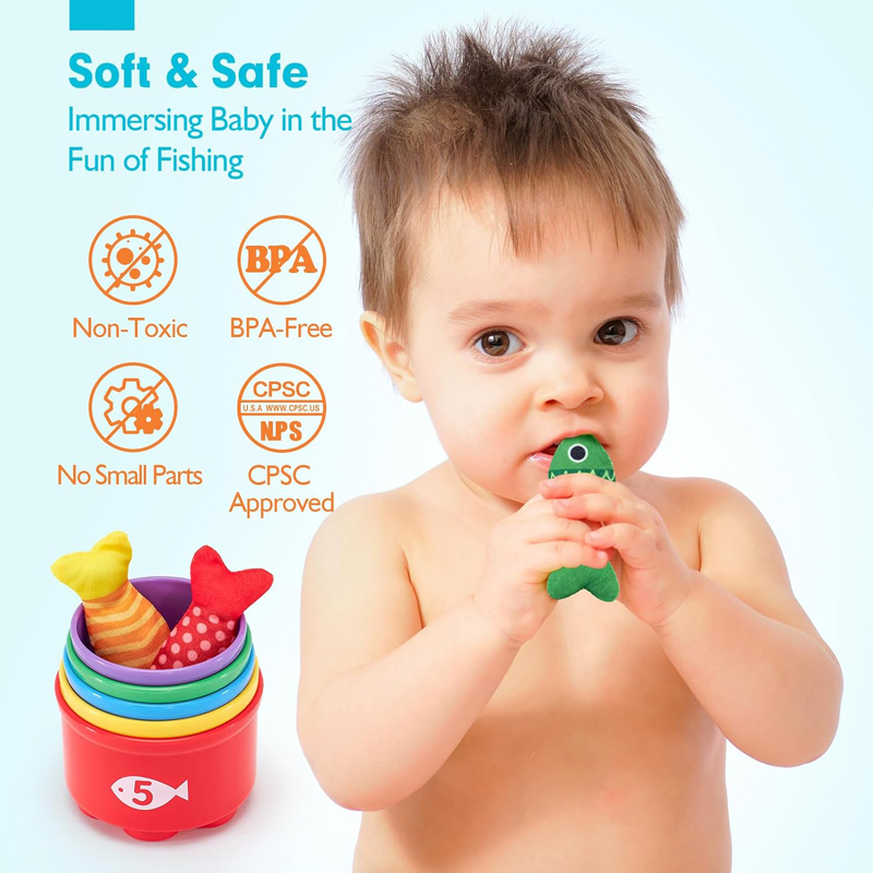 Educational Montessori Toddler Toy Baby Cloth Fishing Game Toy