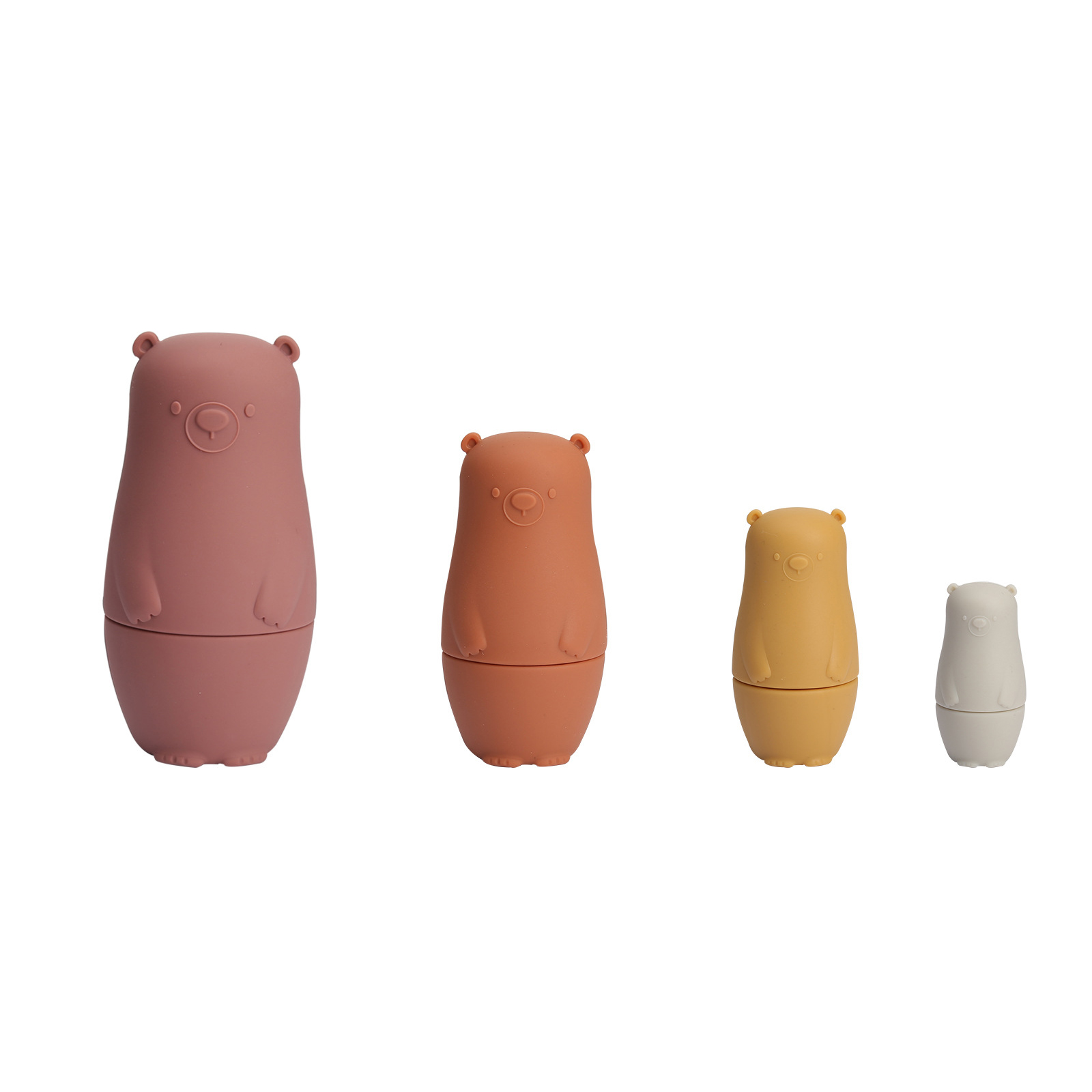 Factory Direct for Children Montessori Educational Bears Stacking Toys Silicone Matryoshka Russian Nesting Dolls