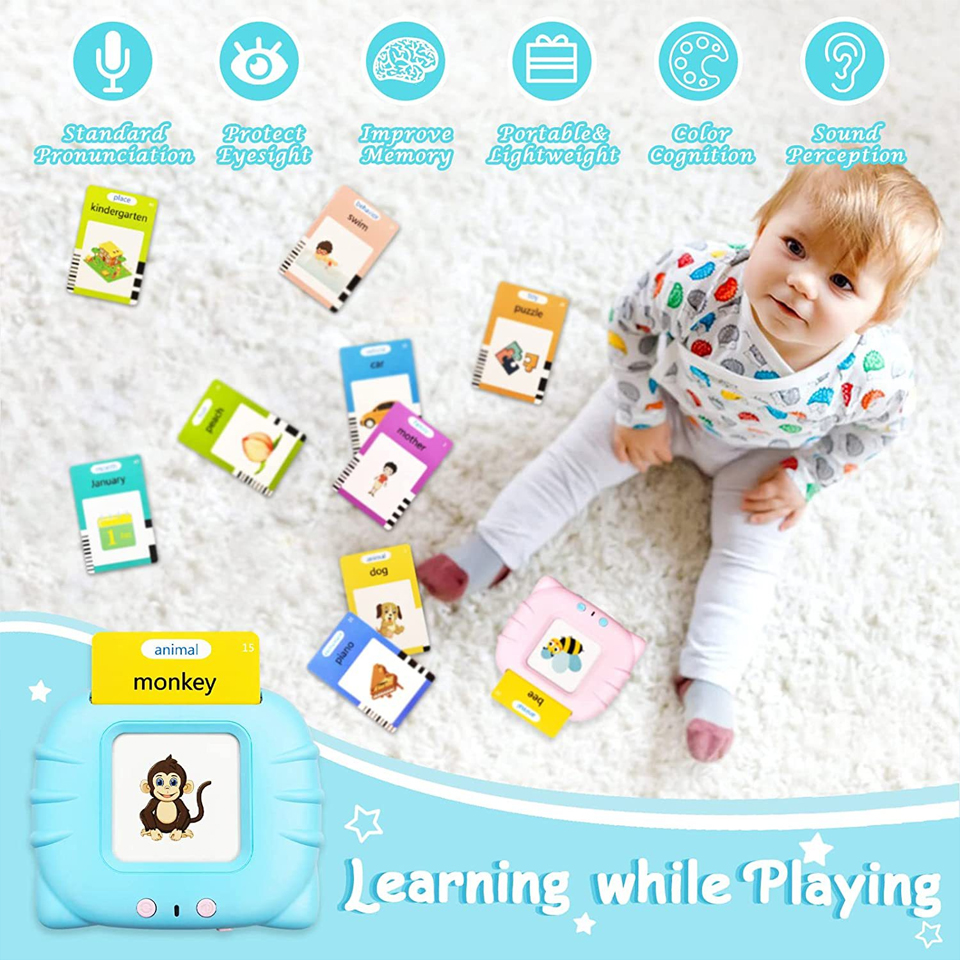 Kids Preschool English Learning Speech Therapy Machine Toys 224 Sight Words Educational Cognition Montessori Talking Flash Card