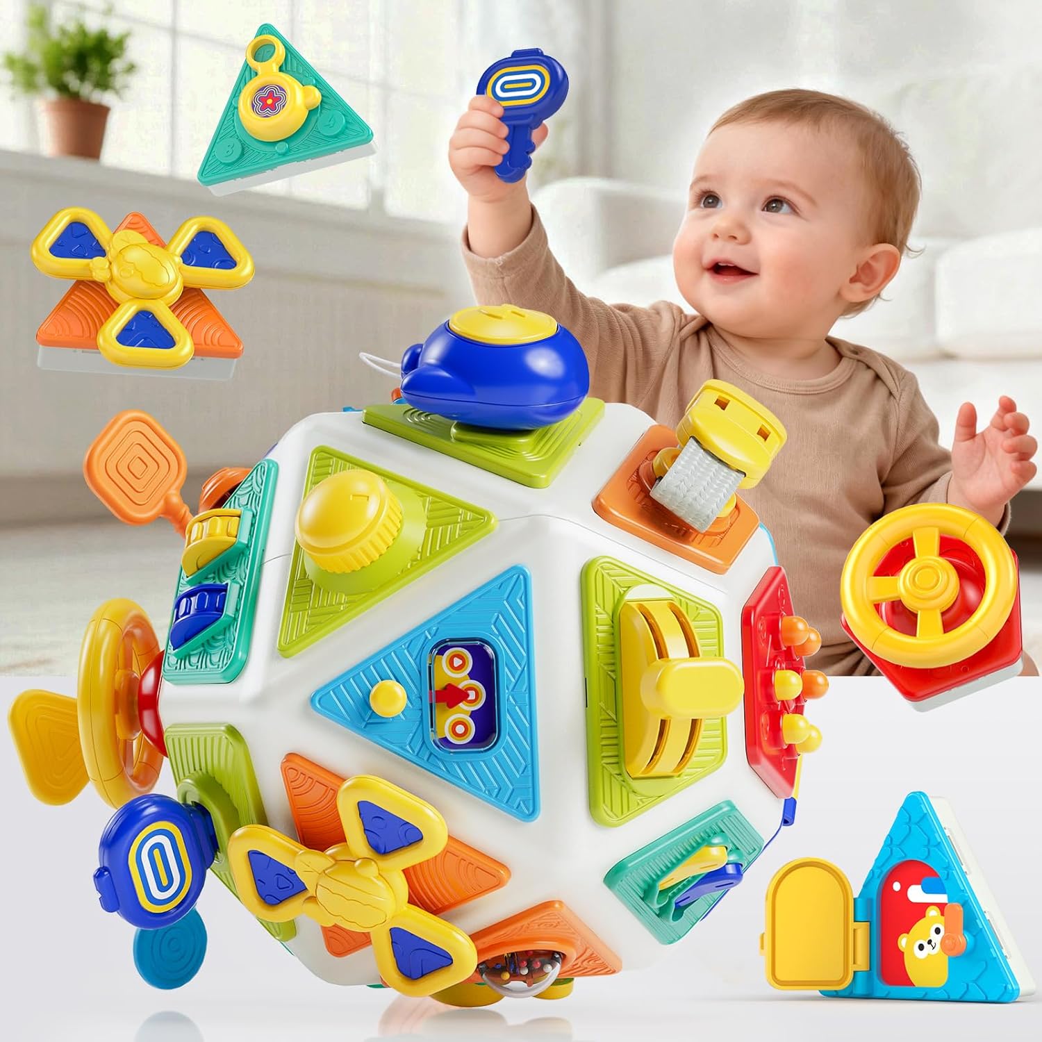 22-in-1 Toddler Activity Cube Montessori Busy Board Other Educational Toys Sensory Learning Travel Toy for Fine Motor Skills