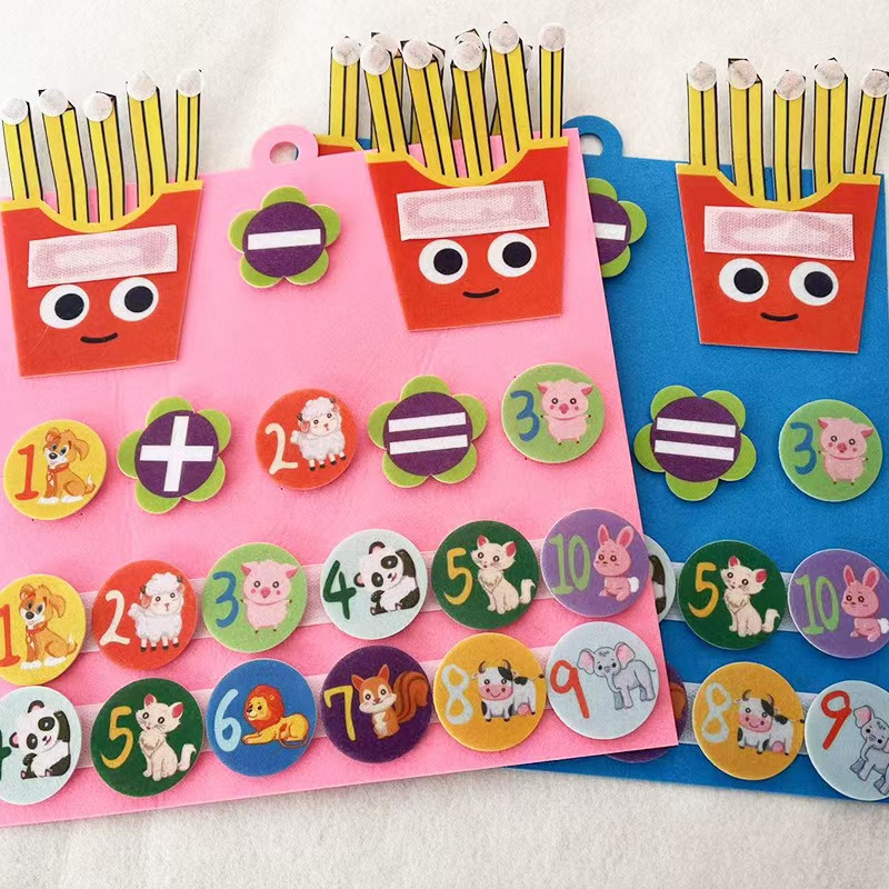 New Multi-color Felt Math Board Montessori Toys Children's Enlightenment Early Learning Felt Math Busy Board