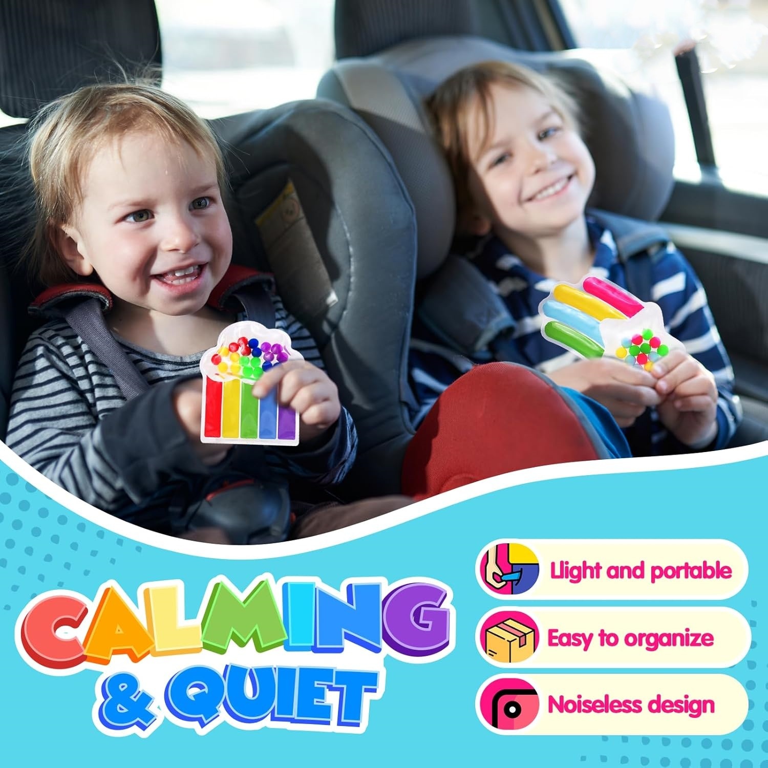 2 PCS Montessori Sensory Toys Decorative Stickers Fine Motor Skills Game TPE/TPR Material Quiet Travel Essential Educational