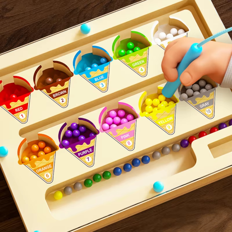 Custom LOGO Montessori Magnetic Number Maze Toy Color Classification Game Children's Jigsaw Puzzle Children's Educational Toy
