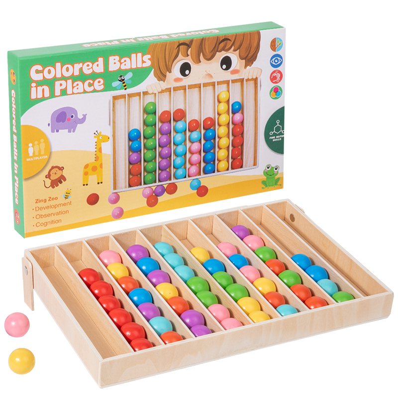 Montessori Early Learning Color Ball Matching Game Color Recognition Sorting Parent-Child Interactive Educational Toy