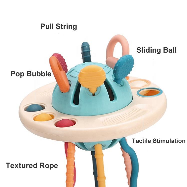 Motor Skills Pull String Montessori Educational Baby Bath Teething Toy for Toddlers