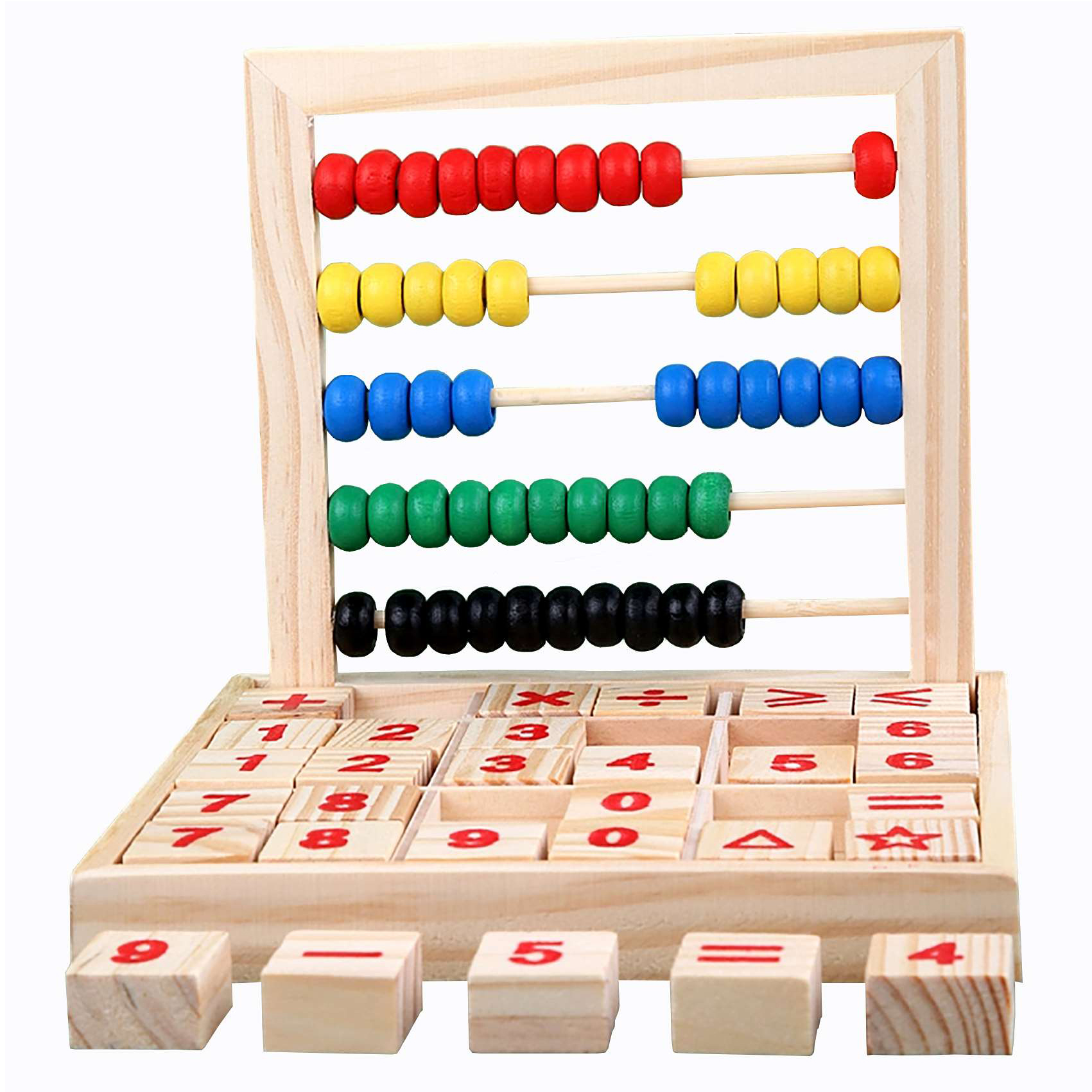 Baby Early Learning Montessori Educational Wooden Toys Learn Math Counting Toy Wooden Abacus Math Learning Game