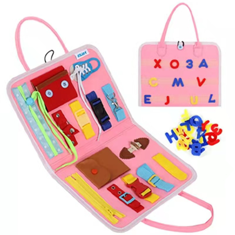 AiJH Montessori Busy Board Book Foldable Felt Activity Board for Toddlers Educational Sensory Learning Toy with Carrying Bag Toys for Kids