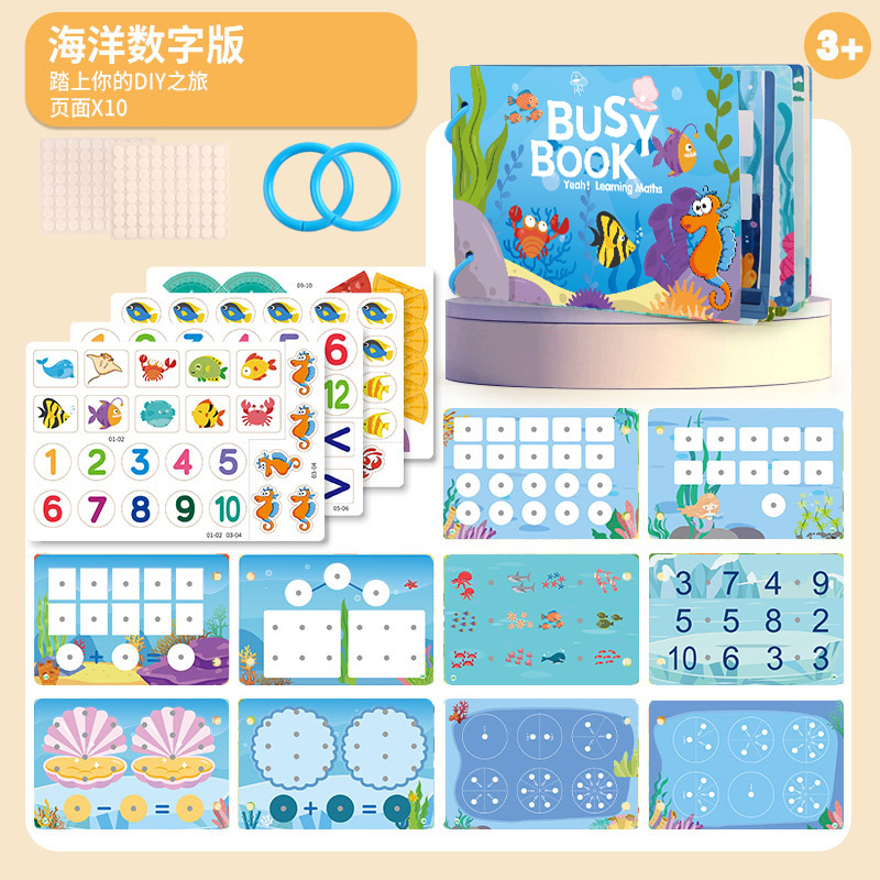 Montessori Baby Enlightenment Educational Activity Busy Book Sticker Book Toy Children's Quiet Small Sticky Book for Preschool