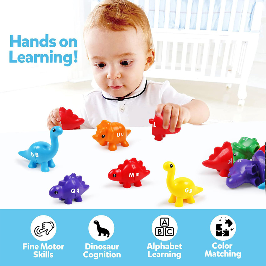 Montessori Dinosaur Number Learning Toy Kids Early Educational Matching Toy Matching Games with Sorting Preschool Toys