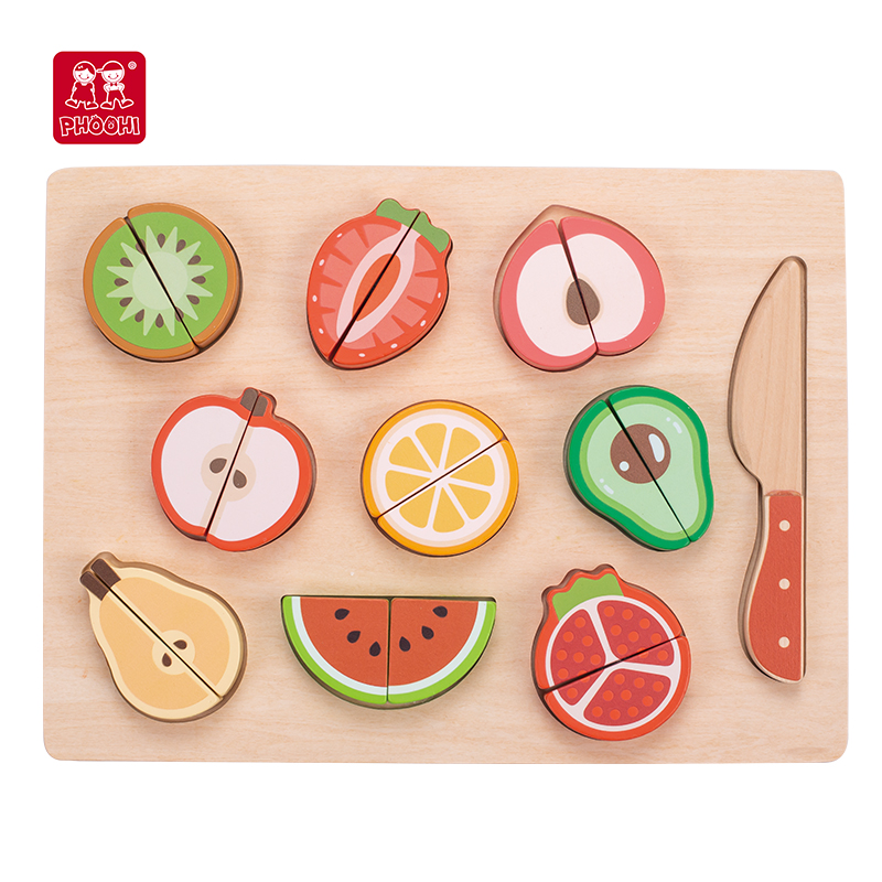 Wood Kids Kitchen Toy Pretend Preschool Kitchen Toy Set Cutting Fruit Kitchen Toy For Kids