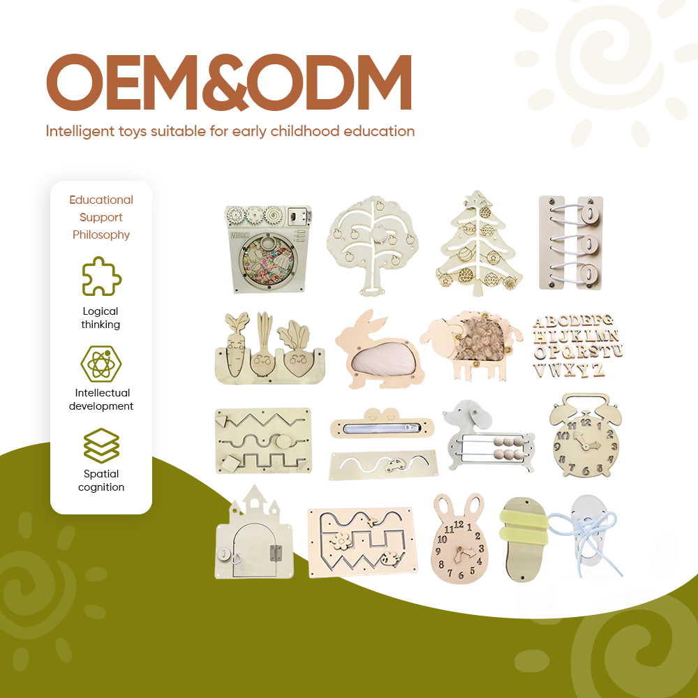 Wooden Montessori Busy Board Parts For Autism ADHD Motor Skills &amp; Sensory Activities Kids Toddler Toys Accessories MZ-433