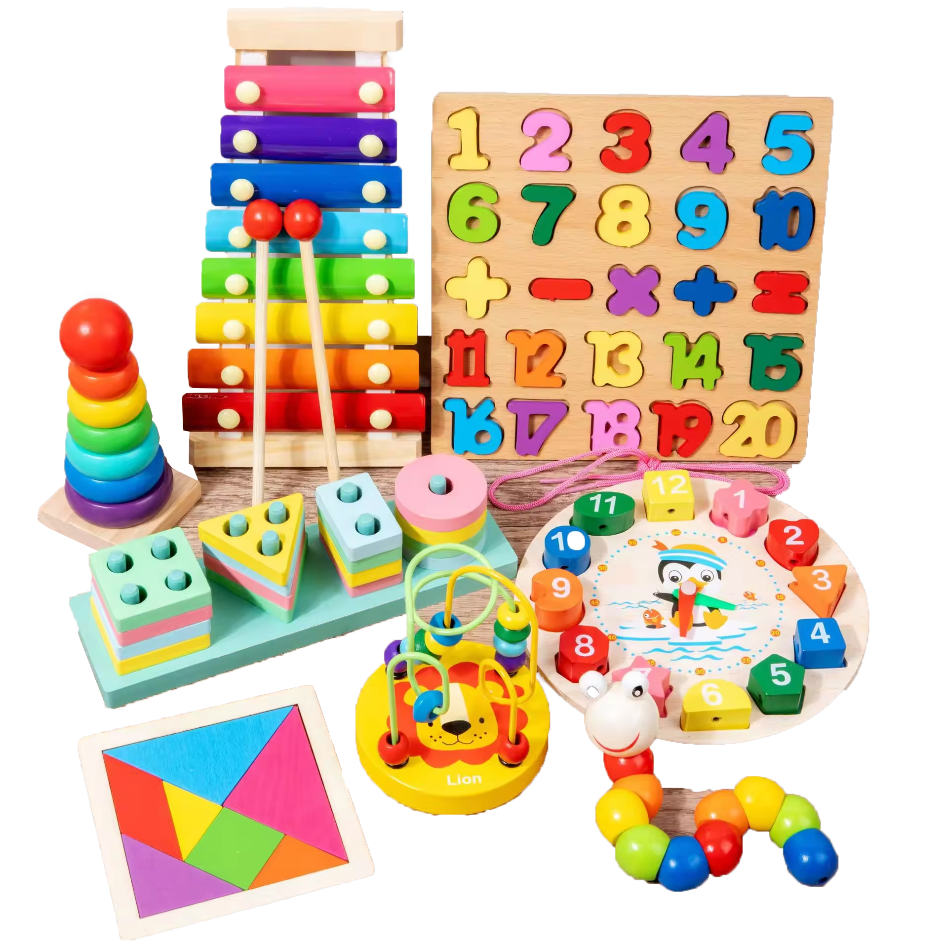 Custom Wood Montessori Toys Educational Learning Preschool Training Baby Materials Wooden Sensory Game or Teaching Aids Kids CE