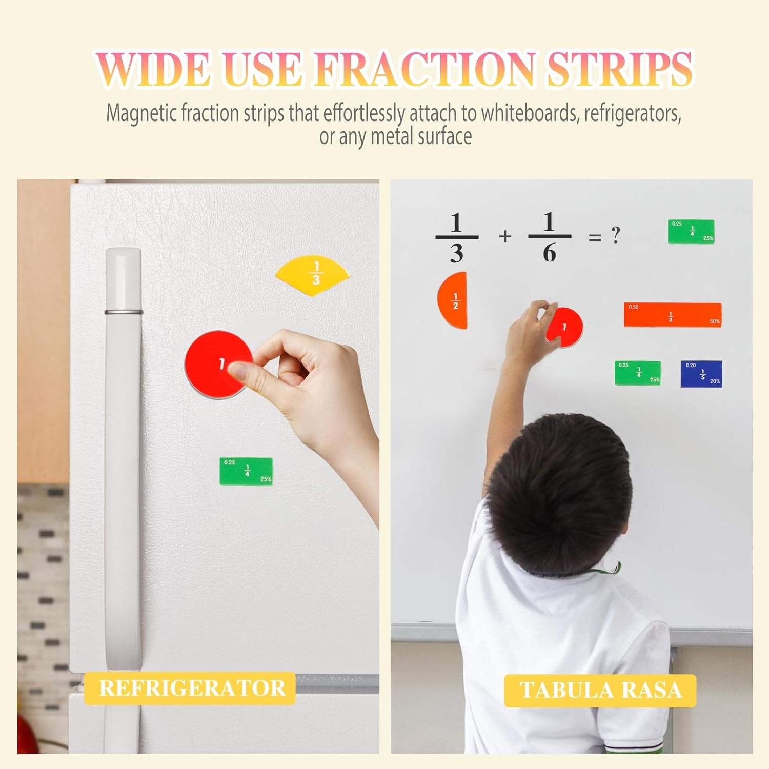 Popular Children Magnetic Fraction Learning Math Learning Games Fraction Book Set Teaching Aids Montessori Kids Arithmetic Toy