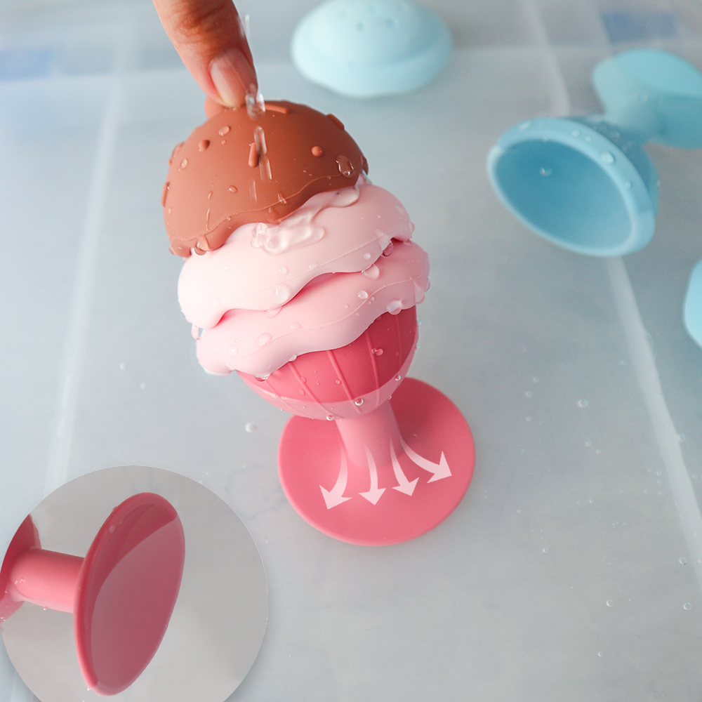 Manufacturer Montessori Ice Cream Stacker Silicone Stacking Toy for Baby 6-12 Months Educational Sensory Nesting Cups Set