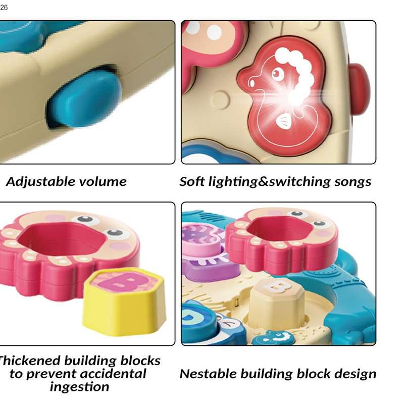 Juguete Wholesale Color Shape Cognition Matching DIY Building Block Set Ocean Animal Montessori Busy Board Musical Toddler Toys