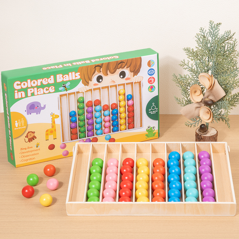 Montessori Early Learning Color Ball Matching Game Color Recognition Sorting Parent-Child Interactive Educational Toy