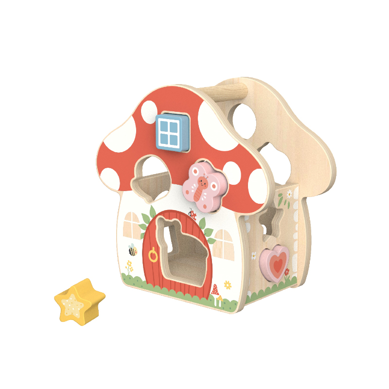 Montessori Mushroom House Shape Sorter Toys Animal Matching Forest Scene Educational Toys for Kids