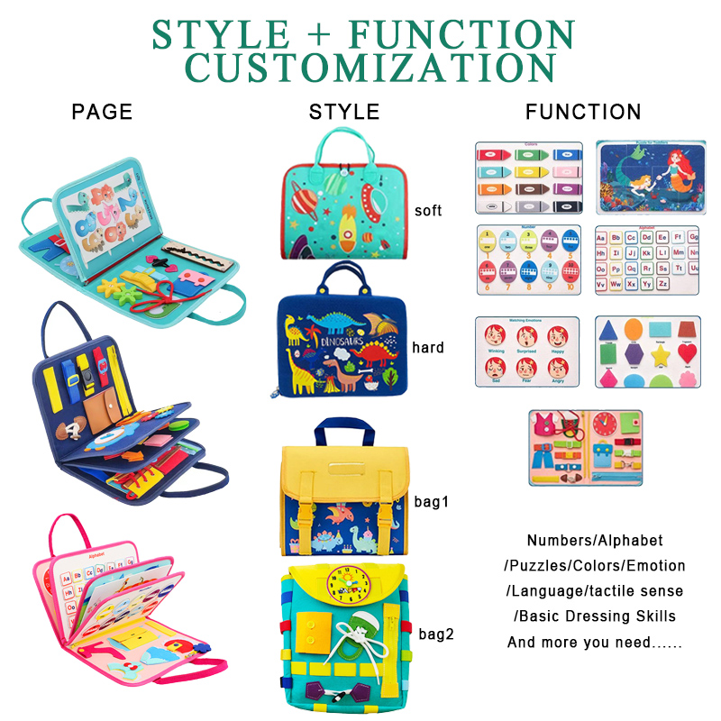 Learn and Developing Activity Busy Bag Montessori Early Educational Felt Activity Felt Sensory Baby Toys Toddler Busy Board Book