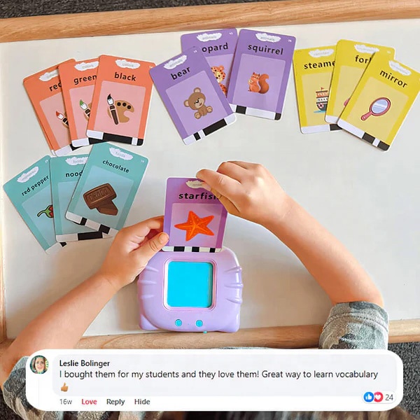 Custom Sensory Learning Toy Montessori Kids Baby Games Gifts Learn English Game Talking Flash Card Reader for Kids