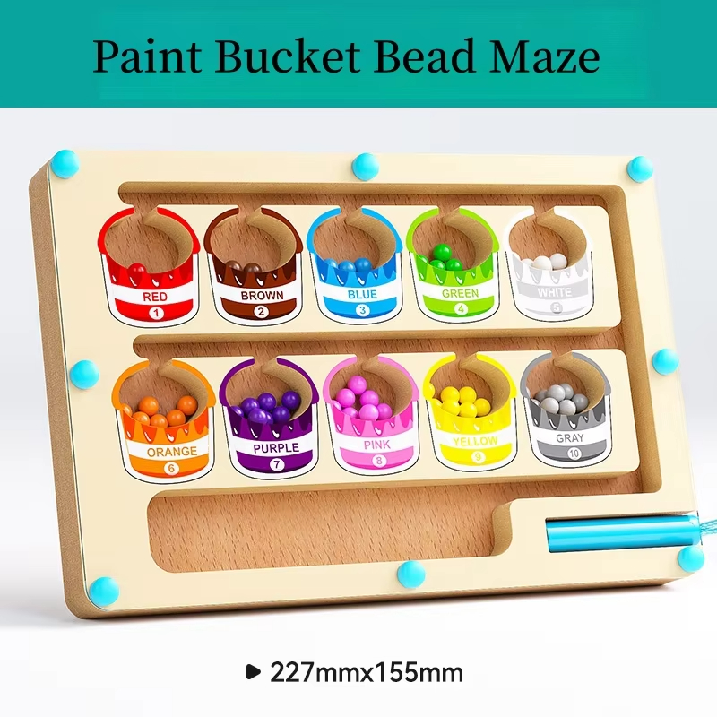 Custom LOGO Montessori Magnetic Number Maze Toy Color Classification Game Children's Jigsaw Puzzle Children's Educational Toy