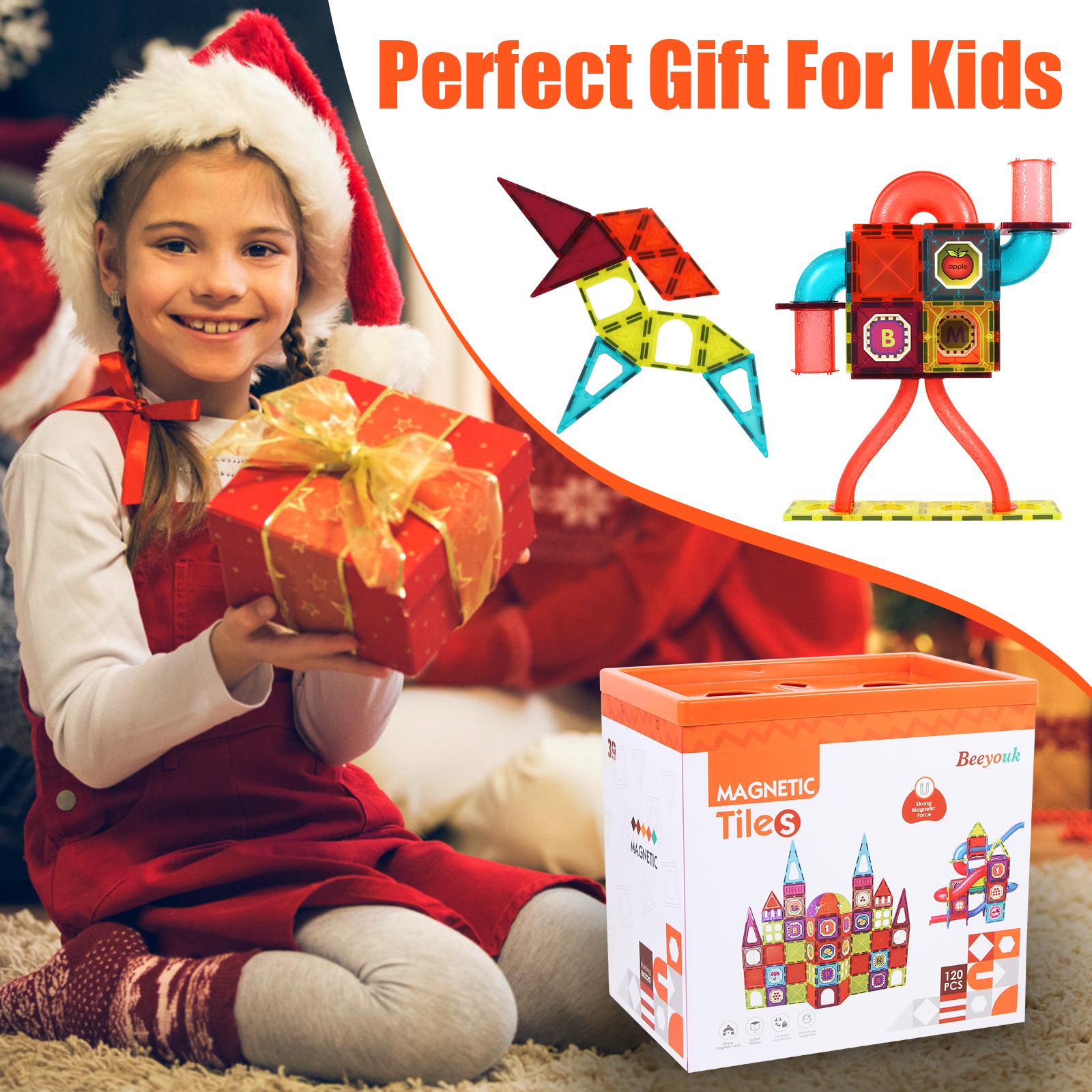 120pcs Preschool Learning Sensory Montessori Toys for 3+ Year Old Boys and Girls Magnetic Building Blocks Toys