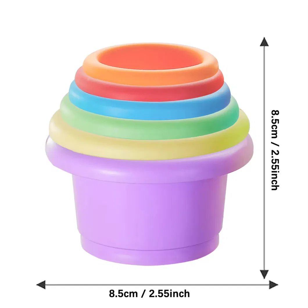 Eco-Friendly Soft TPR Baby Stacking Nesting Cups Toy Montessori Toys for Toddlers 6+ Months