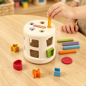 Silicone Shape Sorting Box Children Montessori Sensory Early Educational Learning Sorter Toy Enlightenment Toy For Baby Toddler
